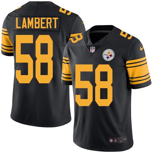 Nike Steelers #58 Jack Lambert Black Men's Stitched NFL Limited Rush Jersey - Click Image to Close